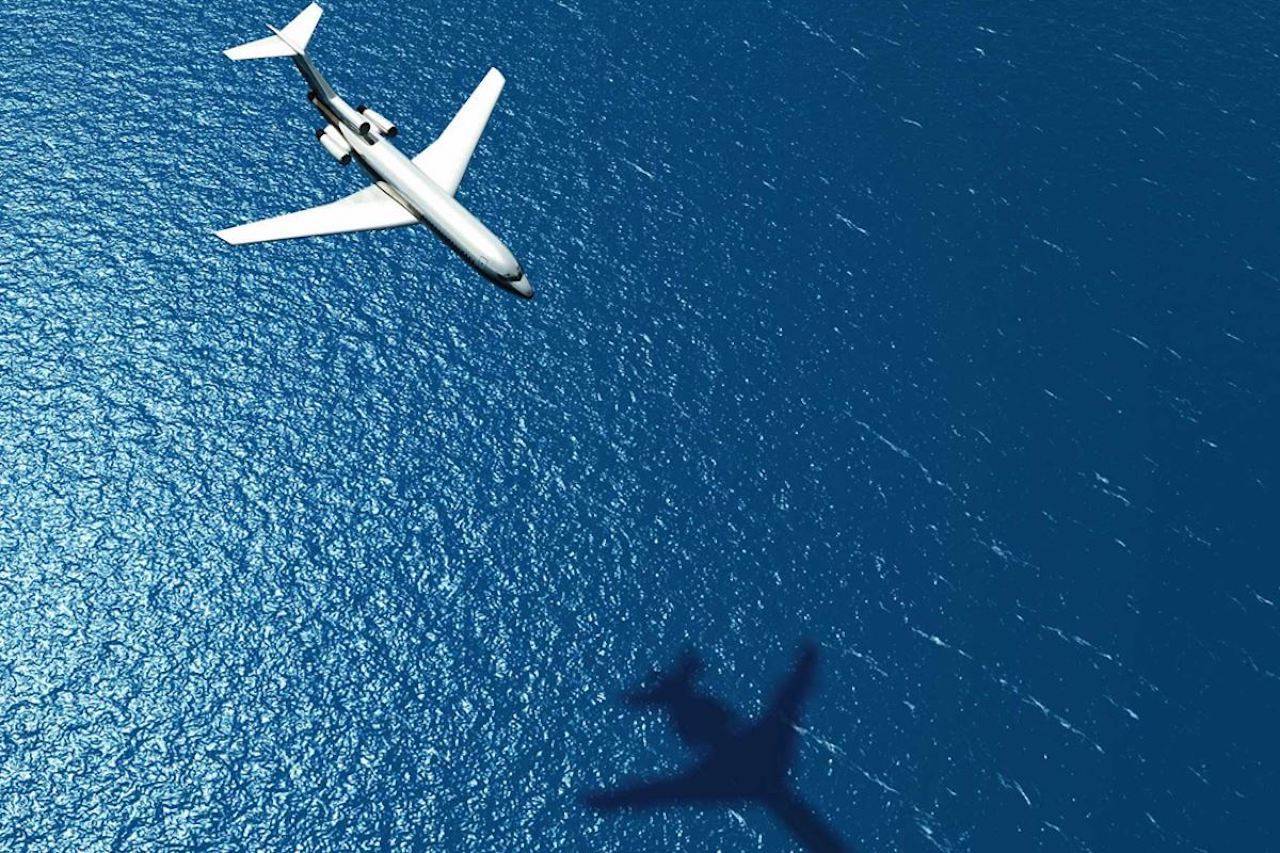 plane over ocean